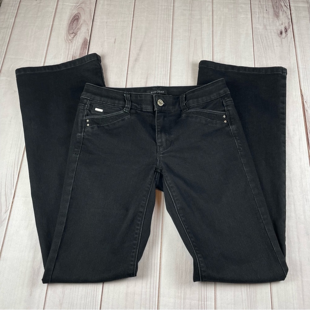 WHBM Modern Flare Jeans Women’s 4 Black Embellished Y2K Gorpcore Goth Casual - Picture 16 of 16